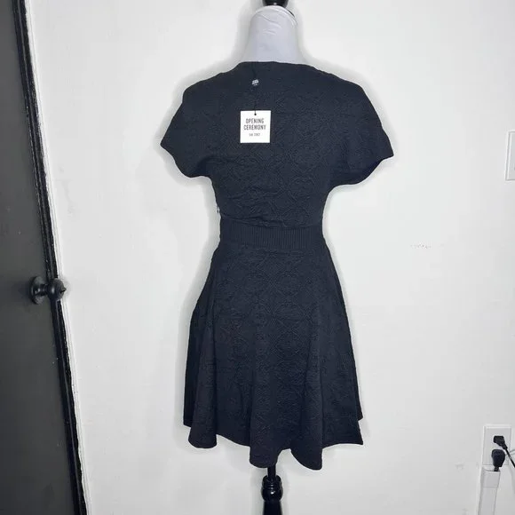 NWT Opening Ceremony Black Medallion Jacquard Flare Dress Size XS - Picture 4 of 8